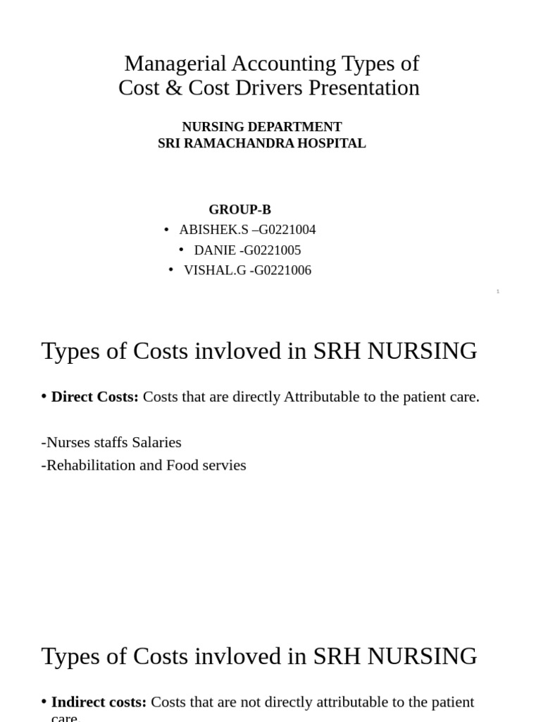 Cost Types in Nursing Management | PDF