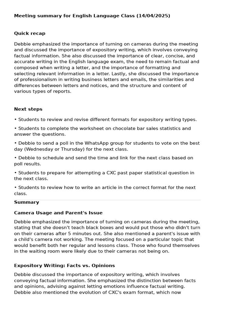 Monday 14TH English Revision Class | PDF | Human Communication ...