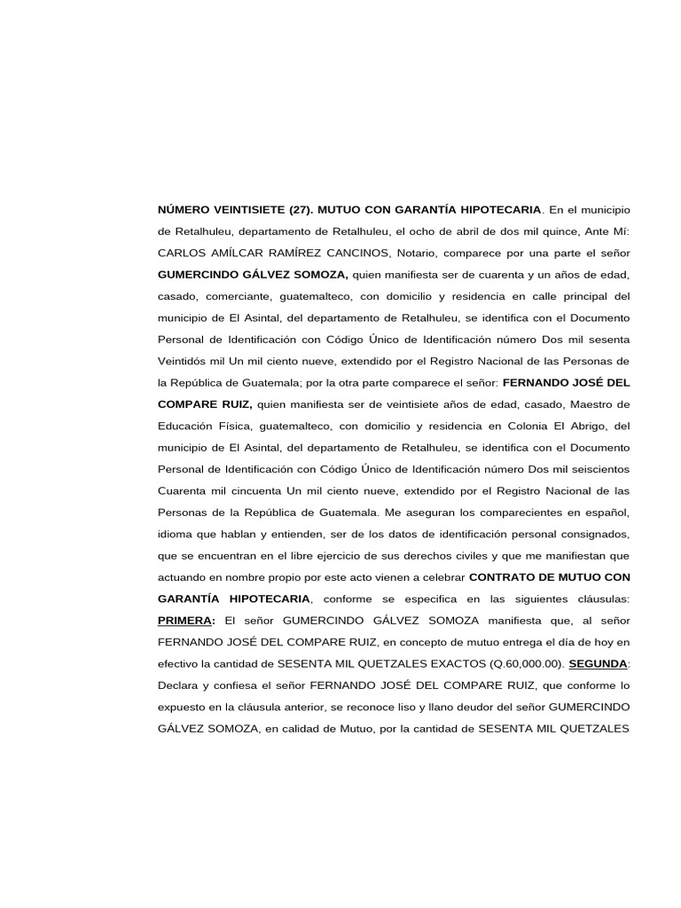 7 Mutuo Con Garantía Hipotecaria | PDF | Pagos | Propiedad