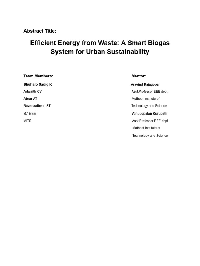 Smart Biogas System for Urban Energy | PDF | Biogas | Solid Oxide Fuel Cell