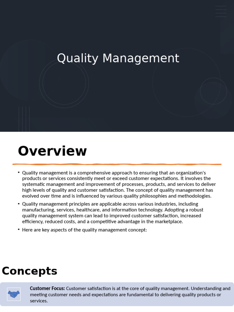 Comprehensive Guide to Quality Management | PDF | Quality Management ...