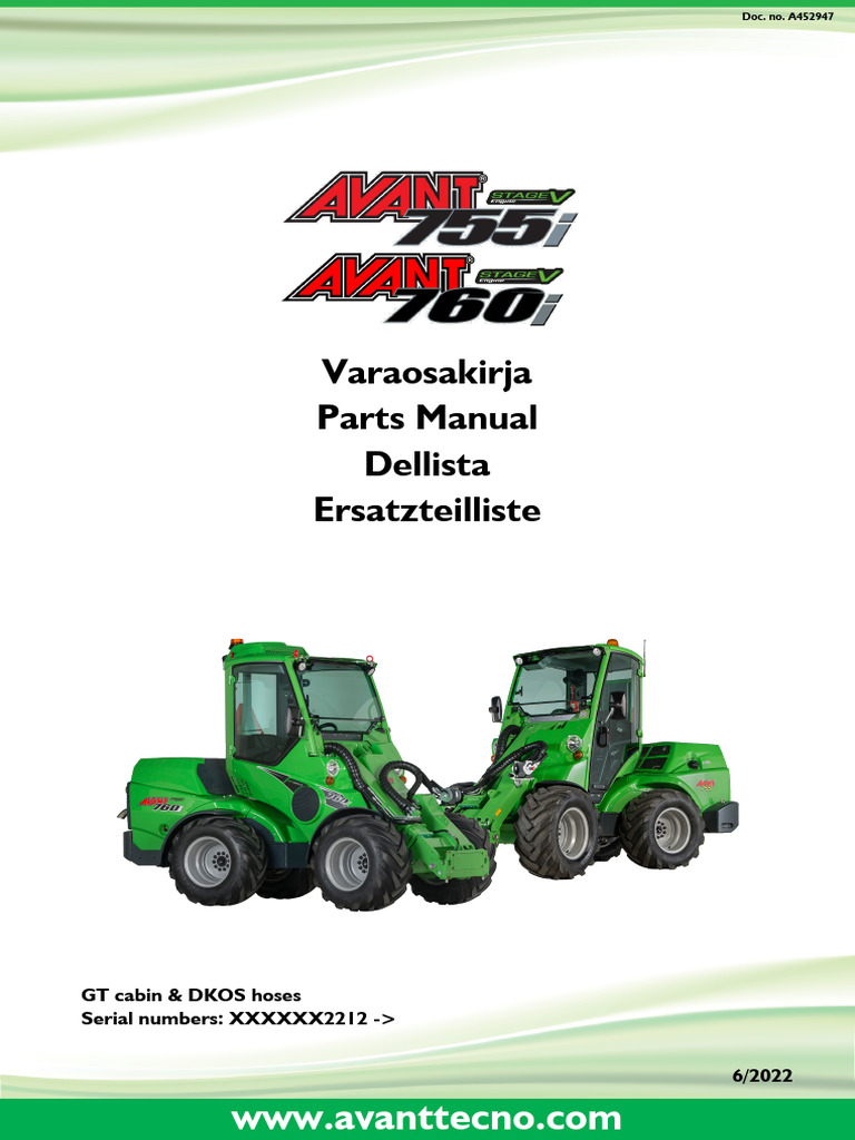 Avant 700 Series Parts Manual | PDF | Anti Lock Braking System | Screw