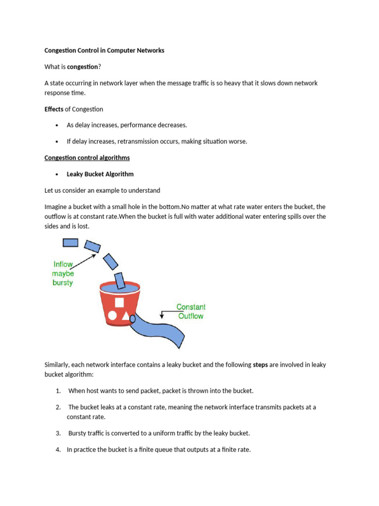 Congestion Control Techniques in Networks | PDF | Network Congestion ...