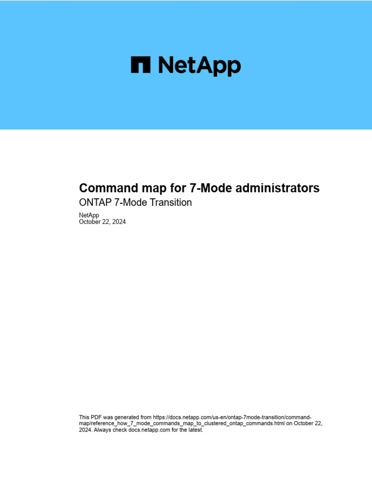 7-Mode to ONTAP Command Mapping Guide | PDF | Computer Data Storage ...