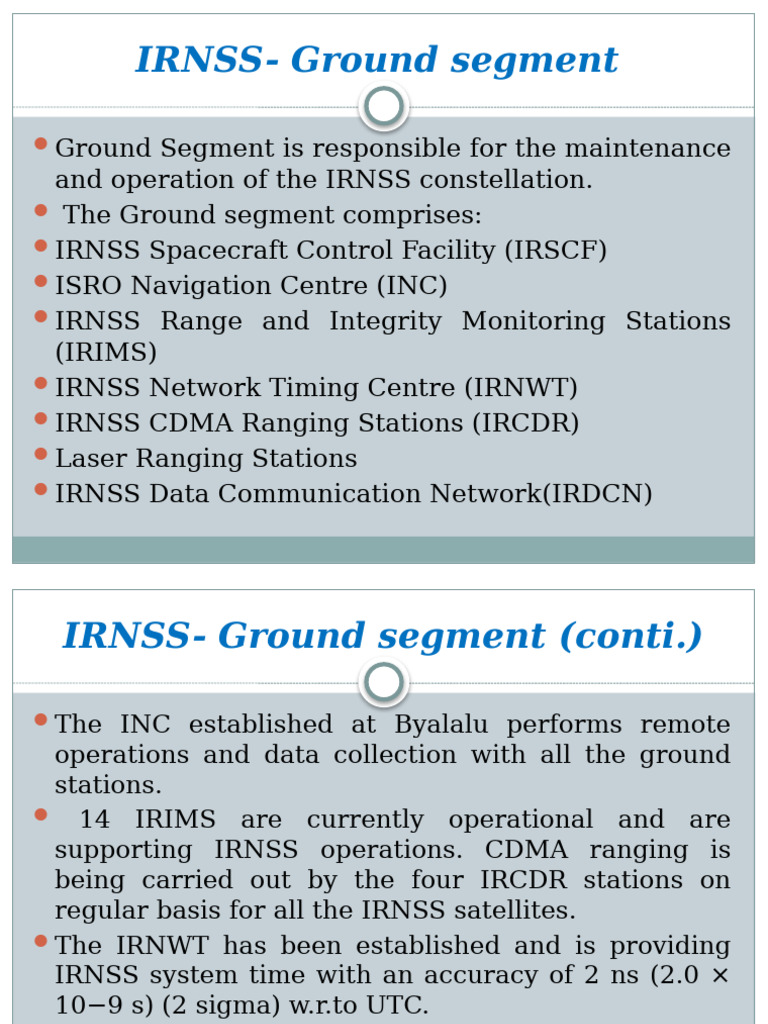 IRNSS - Parts Description | PDF