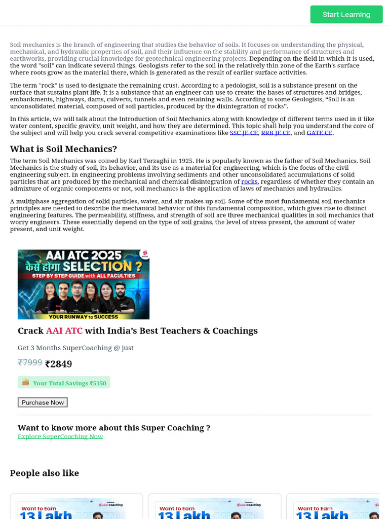Soil Mechanics - Soil Formation, Compaction, Shear Strength ...