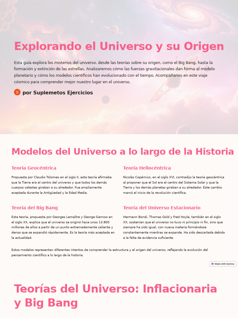 Explorando El Universo y Su Origen | PDF | Universo | Big Bang