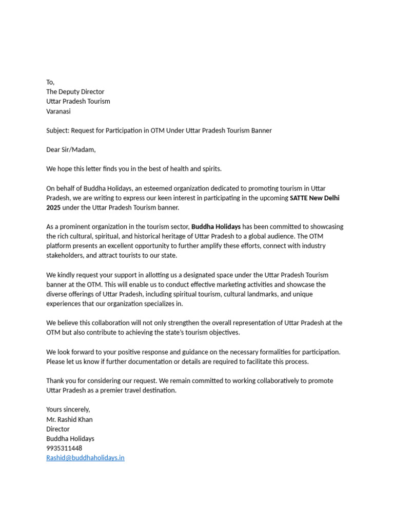 Request for OTM Participation 2025 | PDF