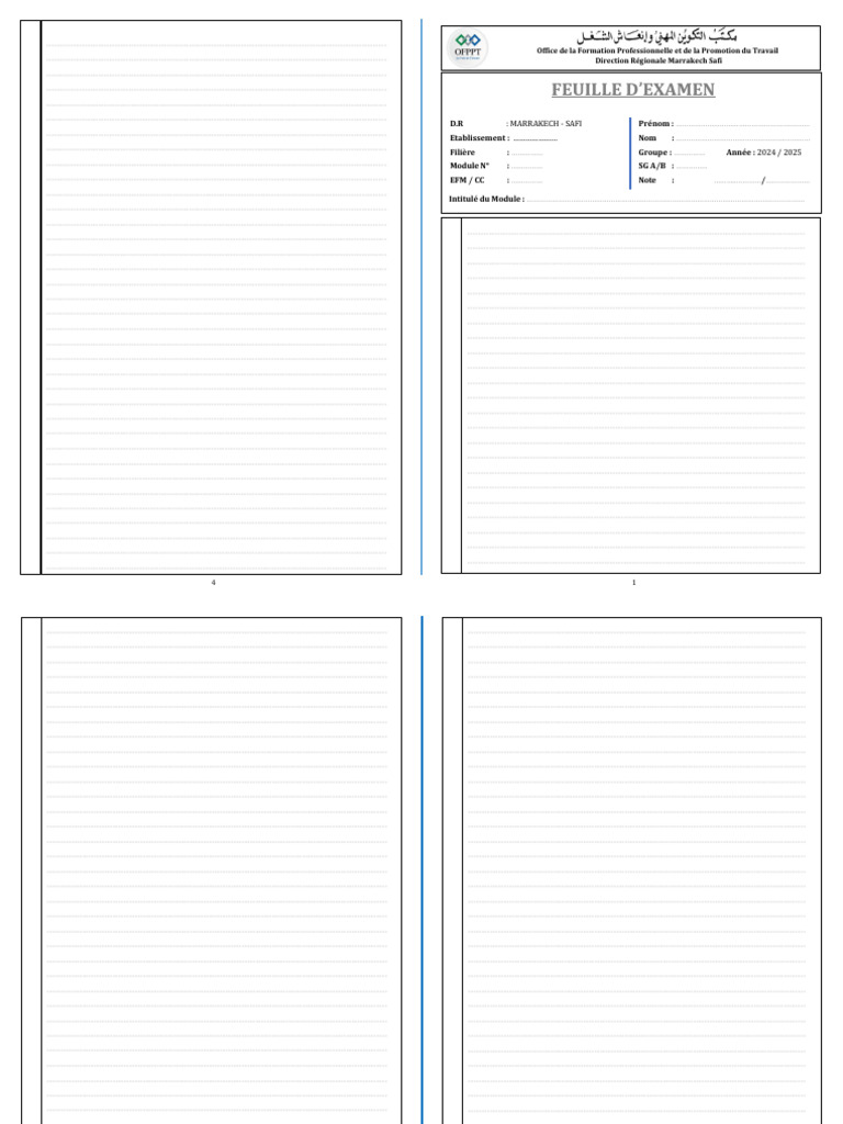 Feuille D'examen Normalisée | PDF