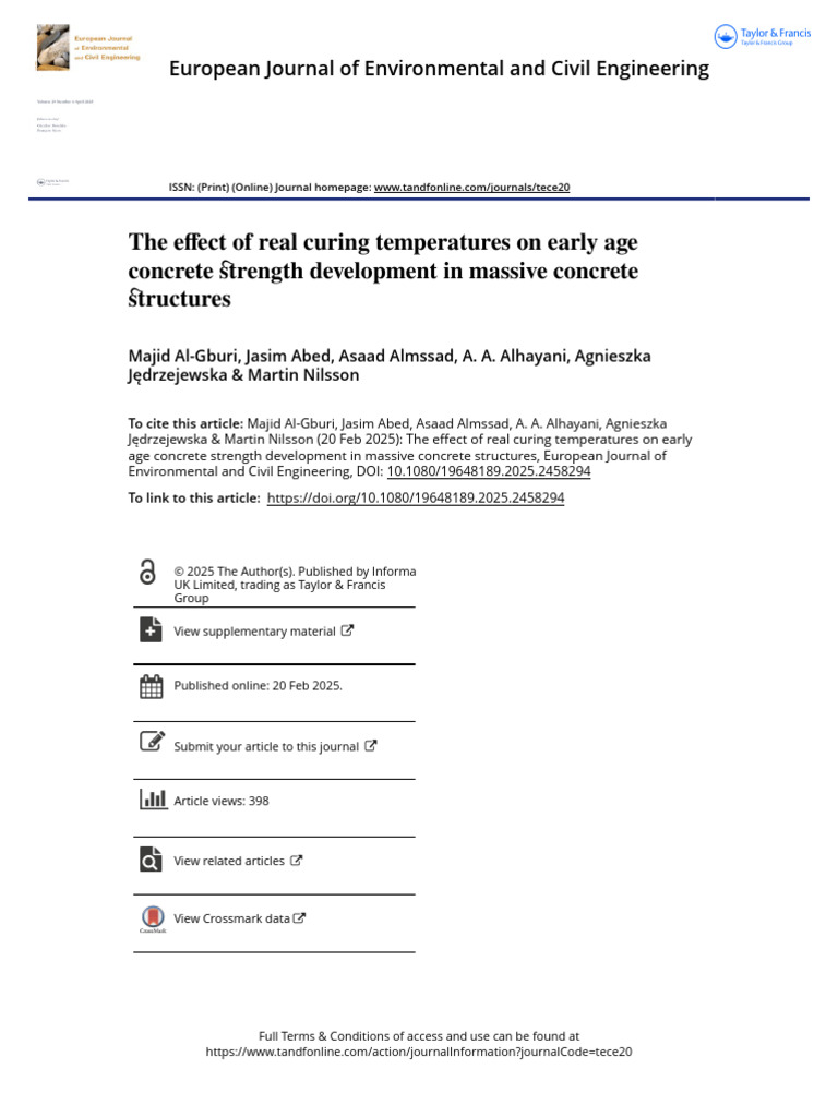 The Effect of Real Curing Temperatures On Early Age Concrete Strength ...