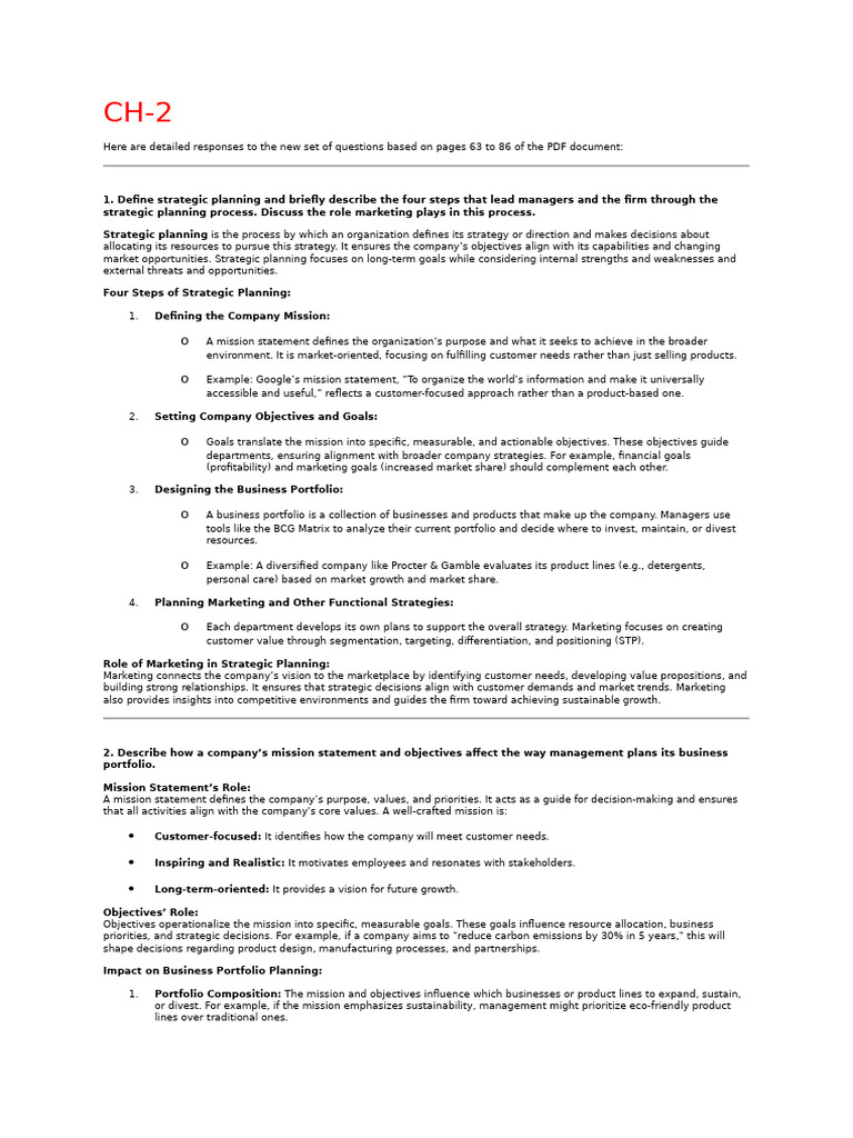 Strategic Planning and Marketing Insights | PDF | Market Segmentation ...