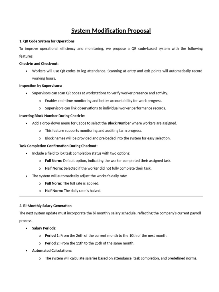 System Modification Proposal Remod | PDF | Qr Code | Computing