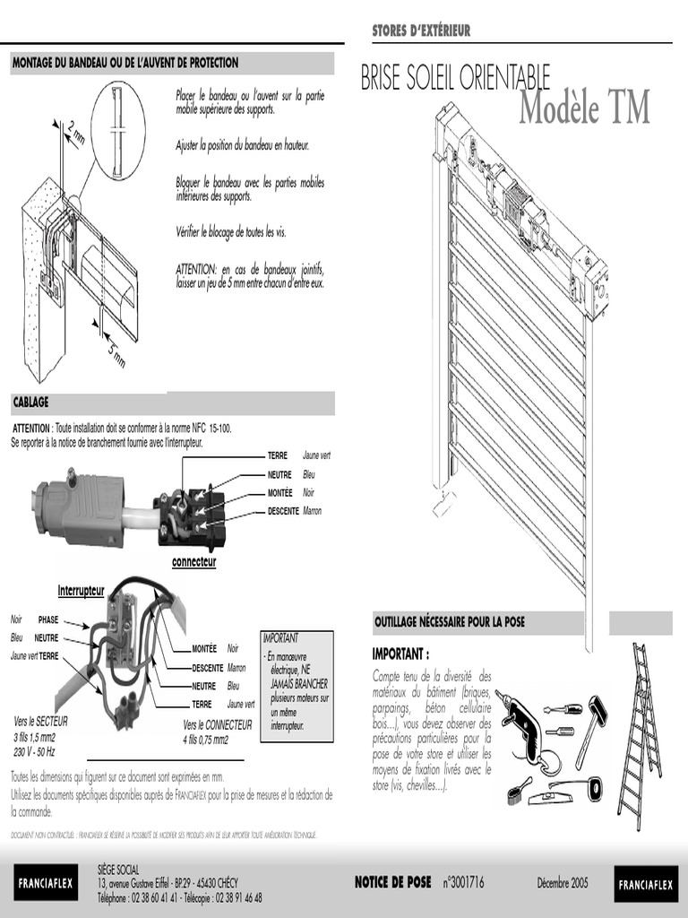 Notice de pose des stores d'extérieur PDF Vis de fixation — free download