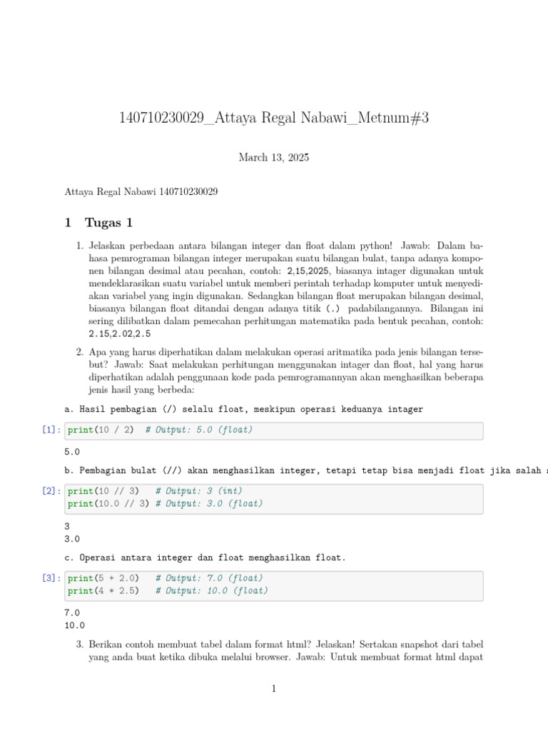 Perbedaan Integer dan Float di Python | PDF