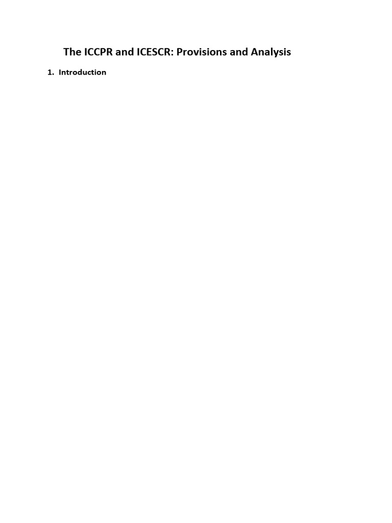 The ICCPR and ICESCR Ch 2 | PDF | Rights | Human Rights