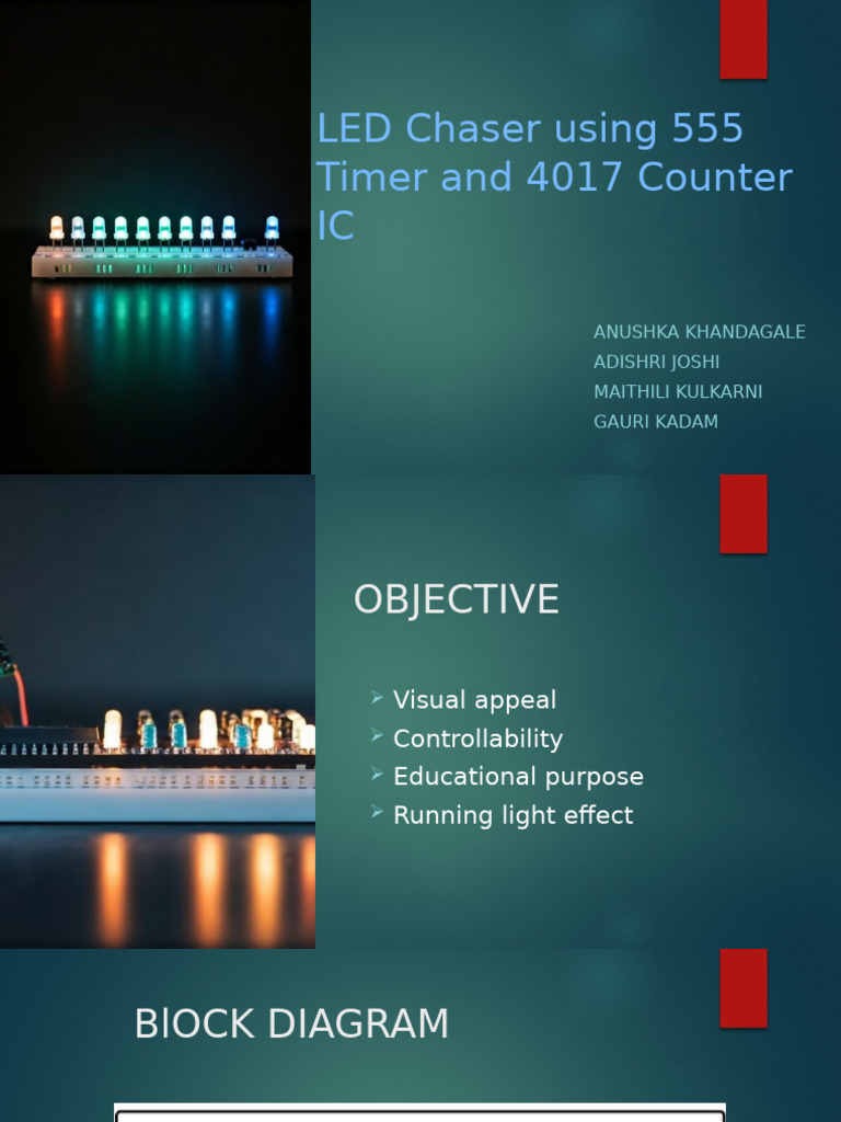 LED Chaser Circuit with 555 & 4017 | PDF