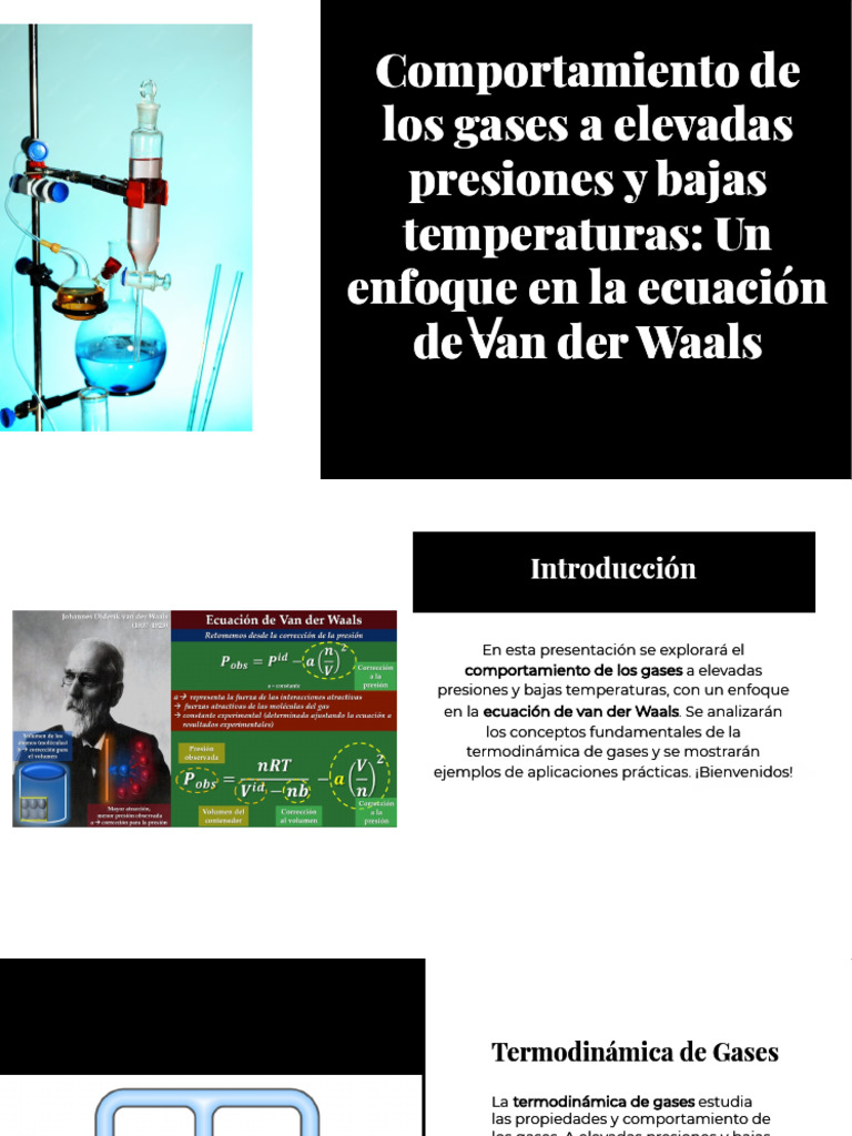 Comportamiento de Gases: Van der Waals | PDF | Gases | Física Aplicada ...