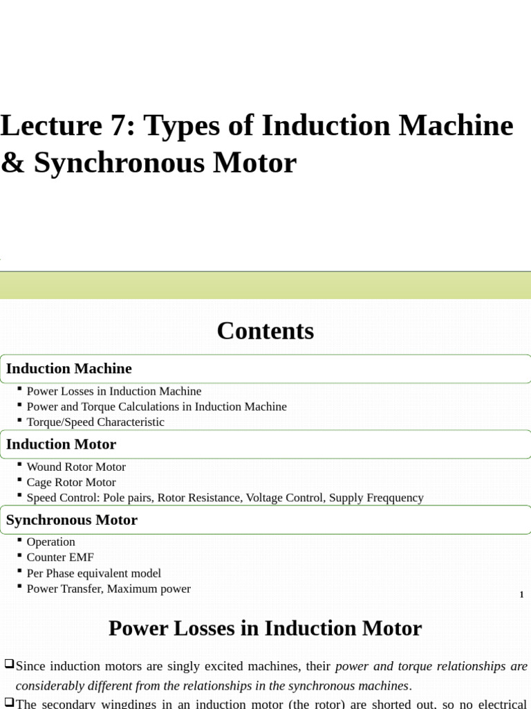 Induction and Synchronous Motor Types | PDF | Electric Motor ...