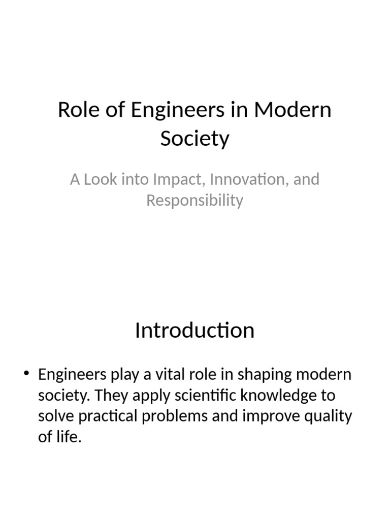 Role of Engineers Presentation | PDF