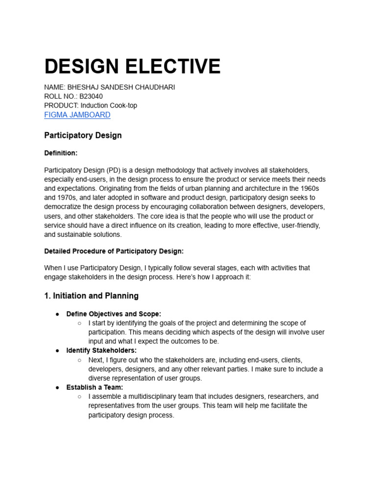 Participatory Design for Cook-top Development | PDF | Usability | Prototype