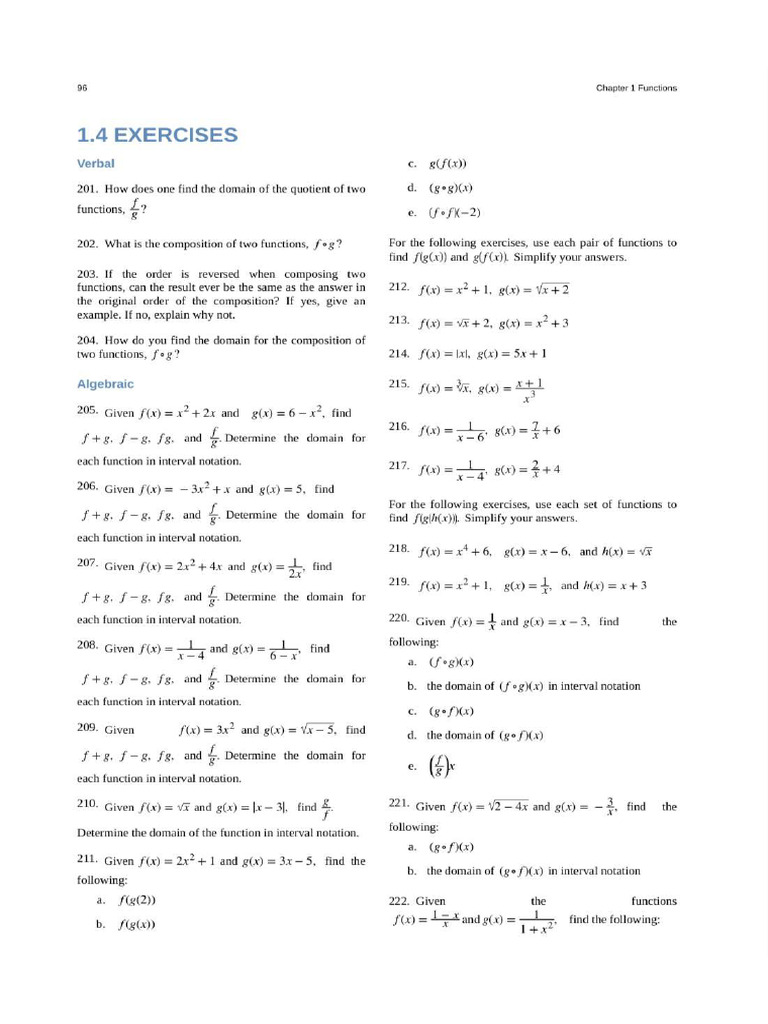 1.4 Composite Functions | PDF