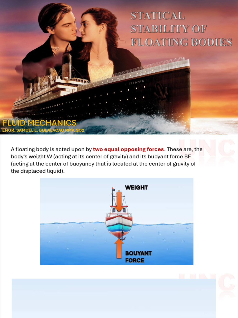 Week 7 Stability of Floating Bodies | PDF | Buoyancy | Classical Mechanics