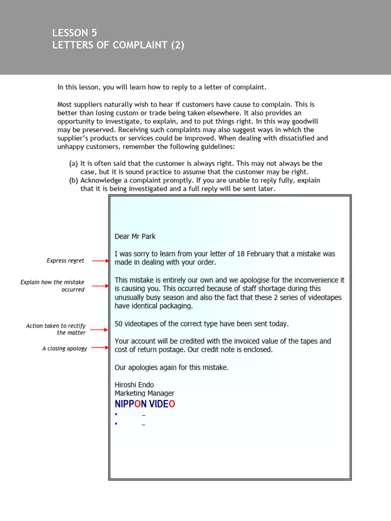 How to Respond to Customer Complaints | PDF