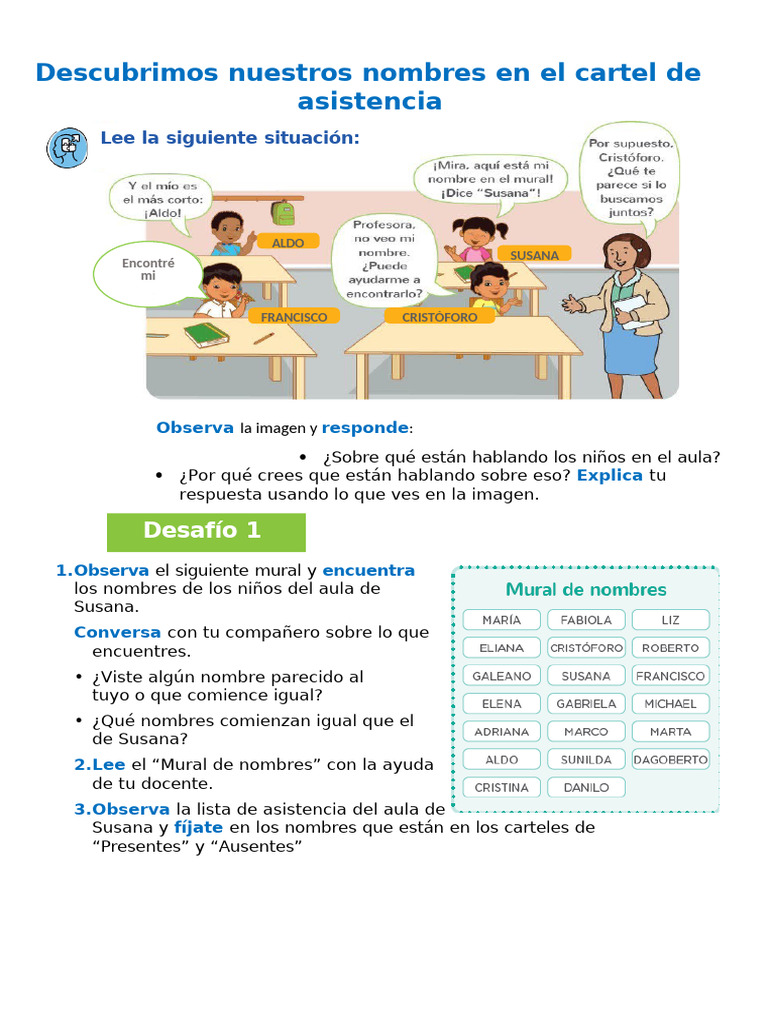 Mural de Asistencia en el Aula | PDF