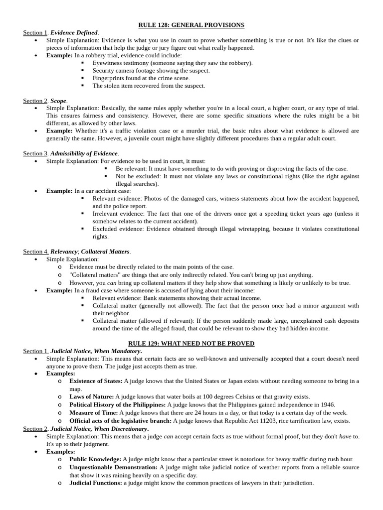 Rules On Evidence - simple explanation with example | PDF | Burden Of ...