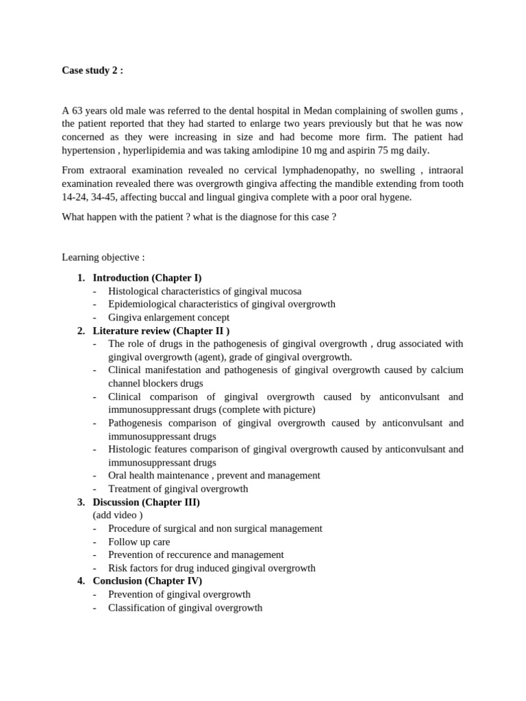 Gingival Overgrowth Case Study Analysis | PDF