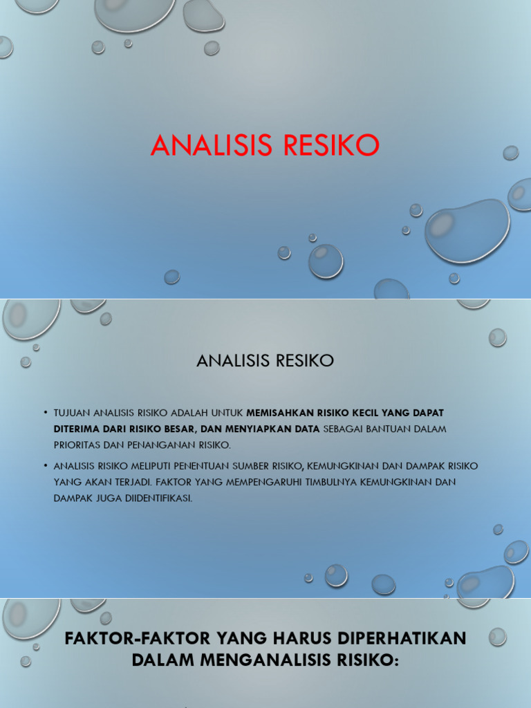 Analisis Risiko: Metode dan Penilaian | PDF
