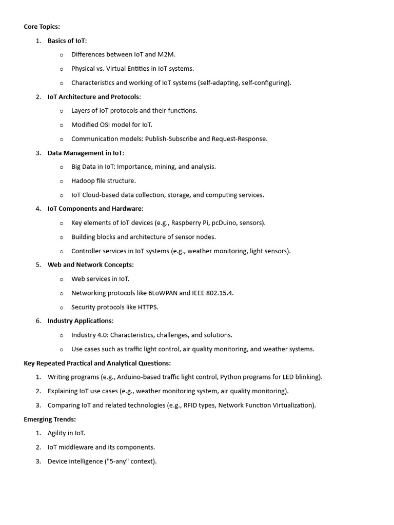 IoT Fundamentals and Applications Guide | PDF