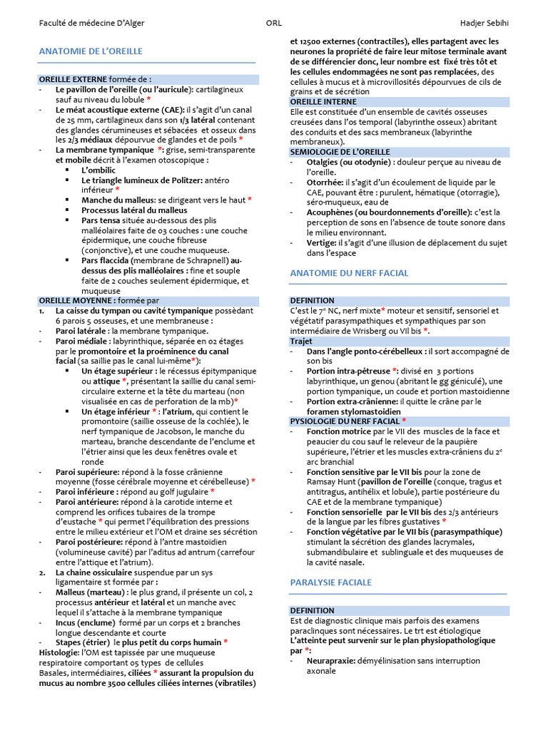 Anatomie et physiologie de l'oreille | PDF | Oreille | Anatomie humaine