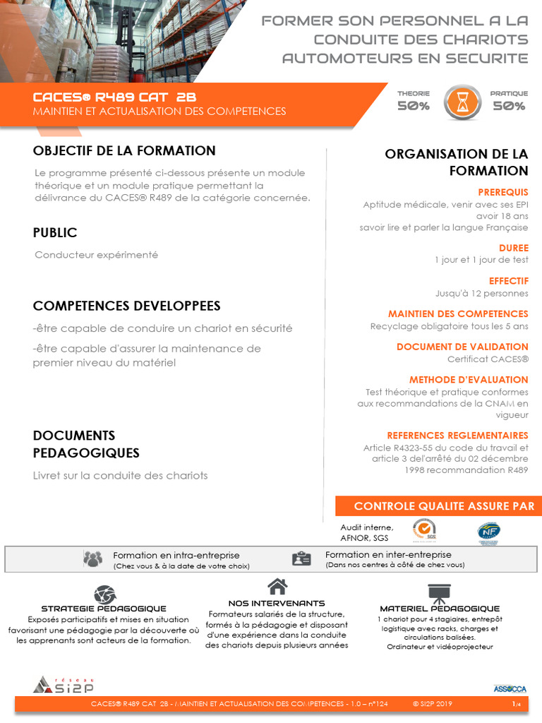 CACES R489 Catégorie 2B - Recyclage | PDF | Pédagogie
