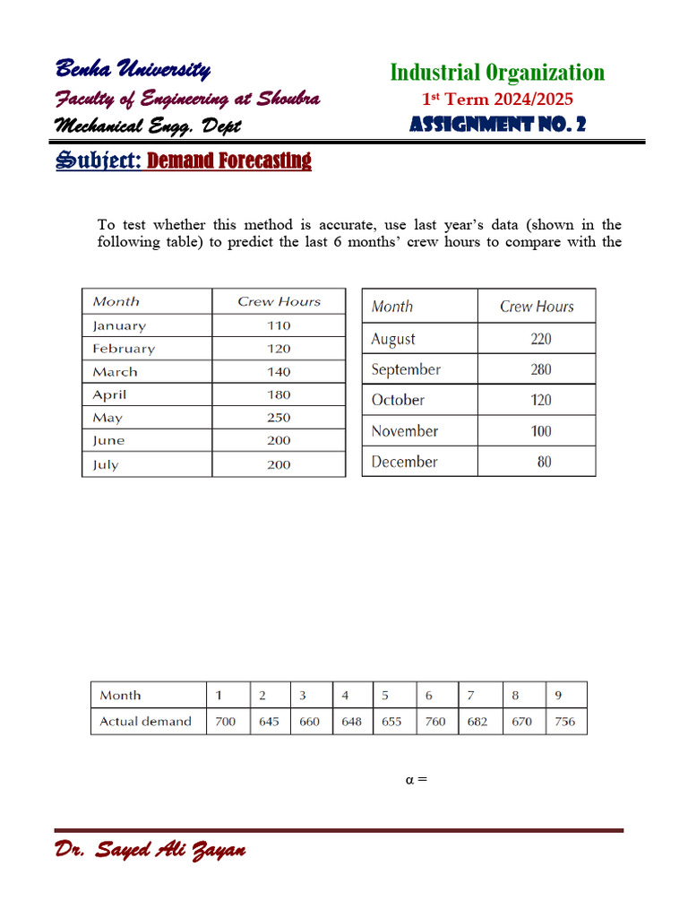 Demand Forecasting Techniques Analysis | PDF | Forecasting | Errors And ...