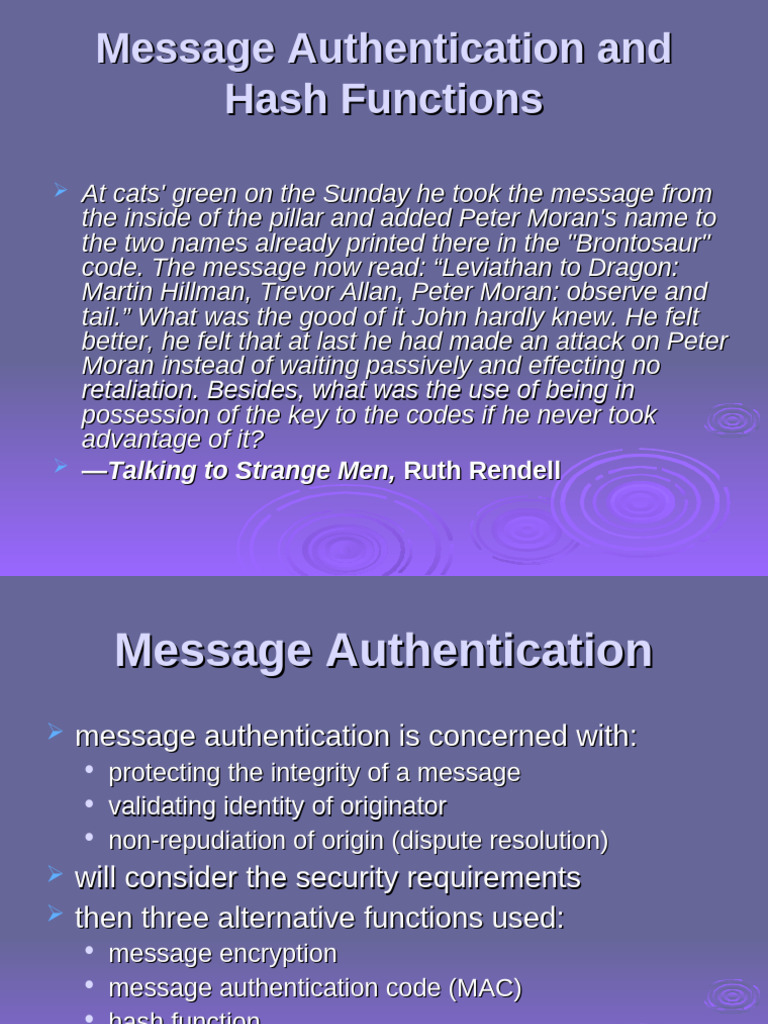 Message Authentication and Hash Functions | PDF | Secure Communication ...