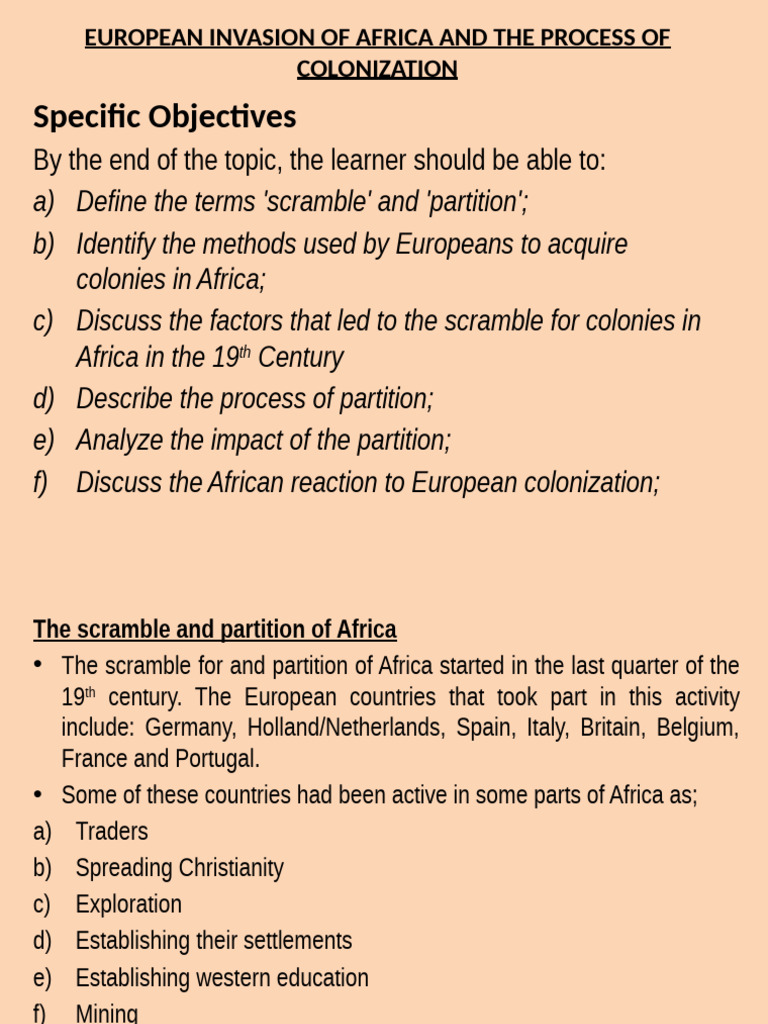 European Colonization of Africa Explained | PDF