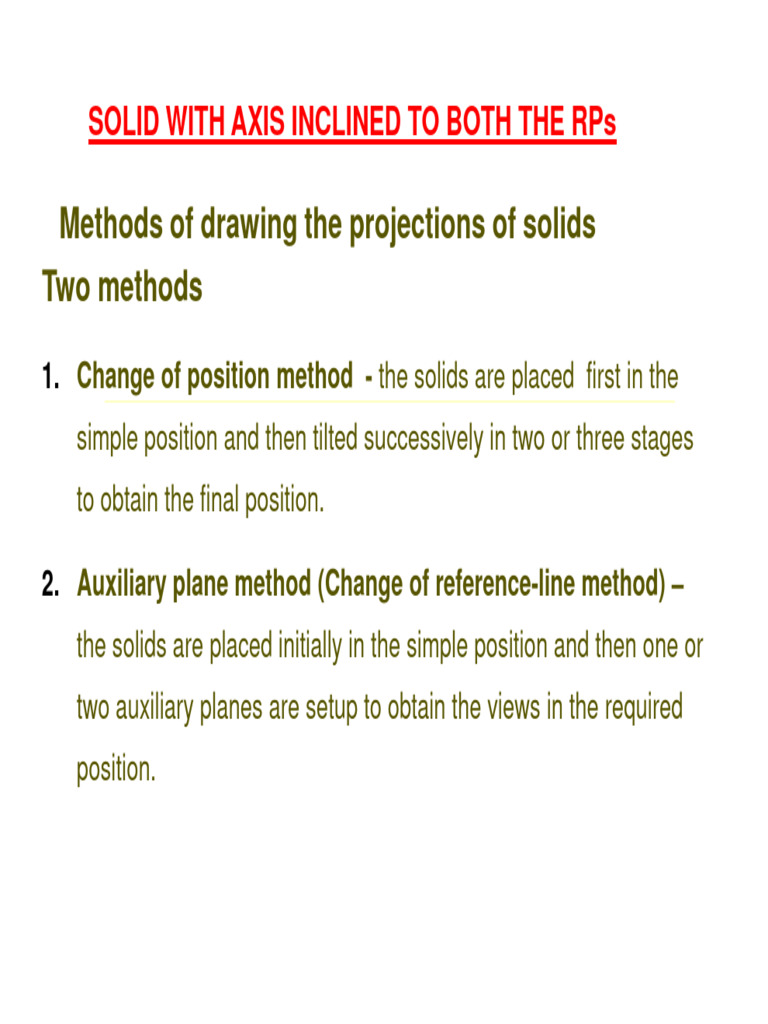 Projections of Solids Methods | PDF