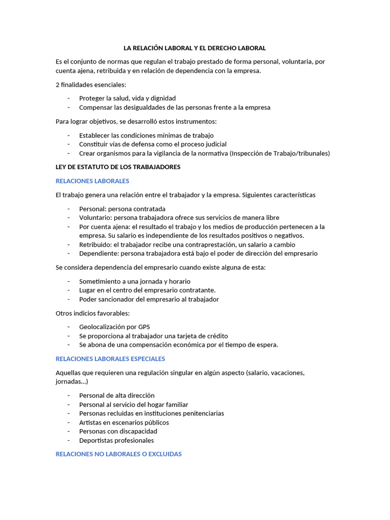 Derecho Laboral y Relaciones Laborales | PDF | Derecho laboral | Salario