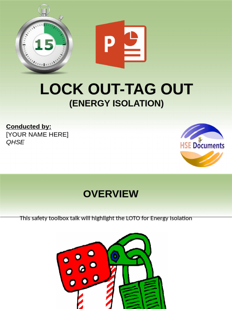 Lockout Tag Out (Energy Isolation) | PDF