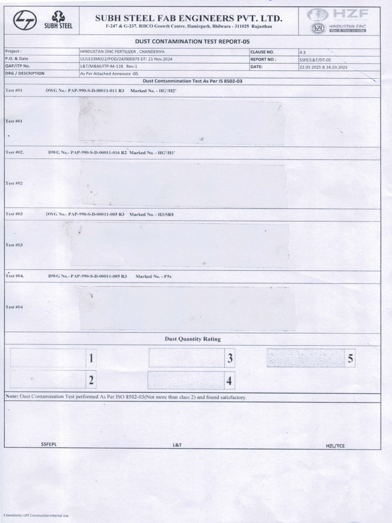Dust Test-5 | PDF