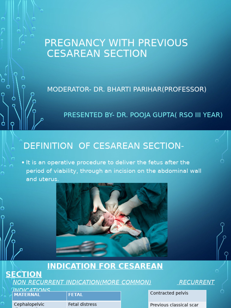 1 Pregnancy With Previous Cesarean Section | PDF | Childbirth ...