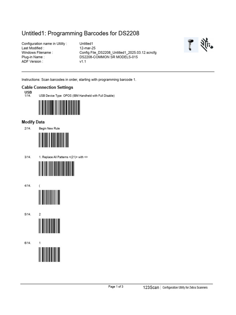 DS2208 Barcode Programming Guide | PDF
