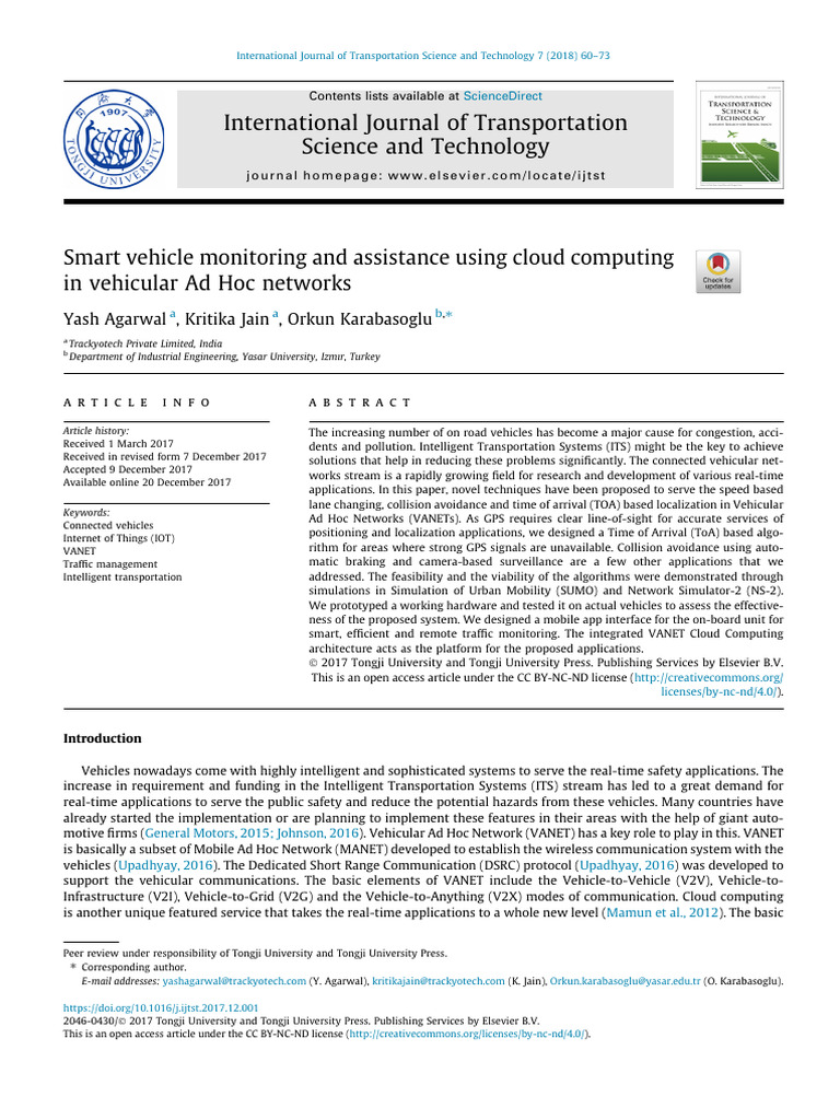 Smart vehicle monitoring and assistance using cloud computing | PDF ...