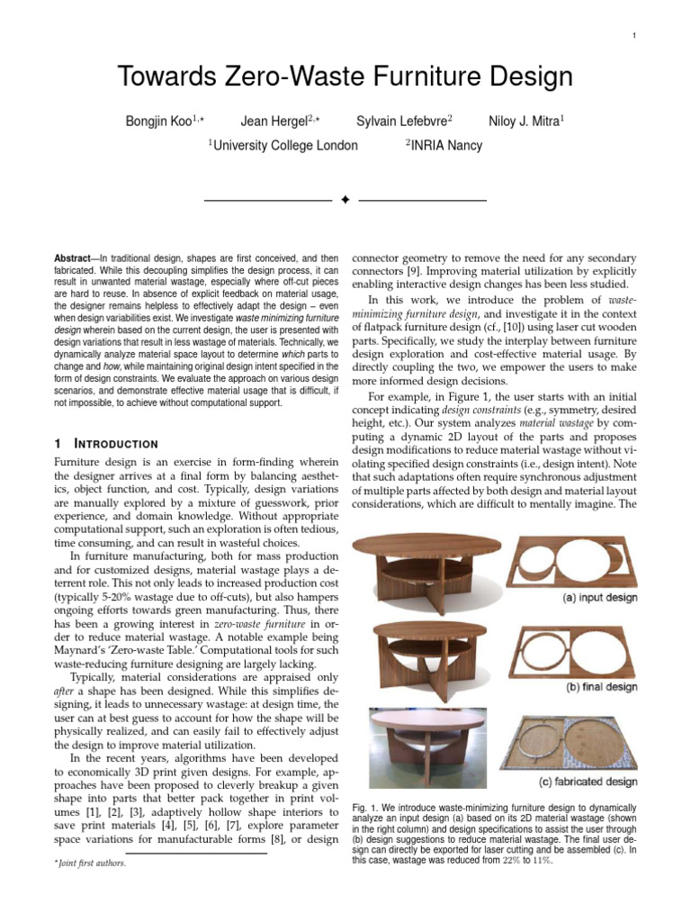 Towards Zero Waste Furniture Design Bongjin Koojean Hergelsylvain ...
