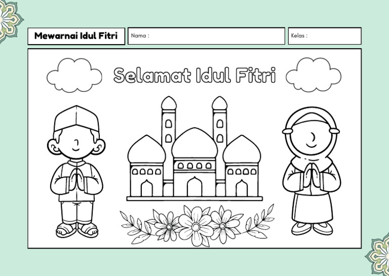Mewarnai Selamat Idul Fitri | PDF