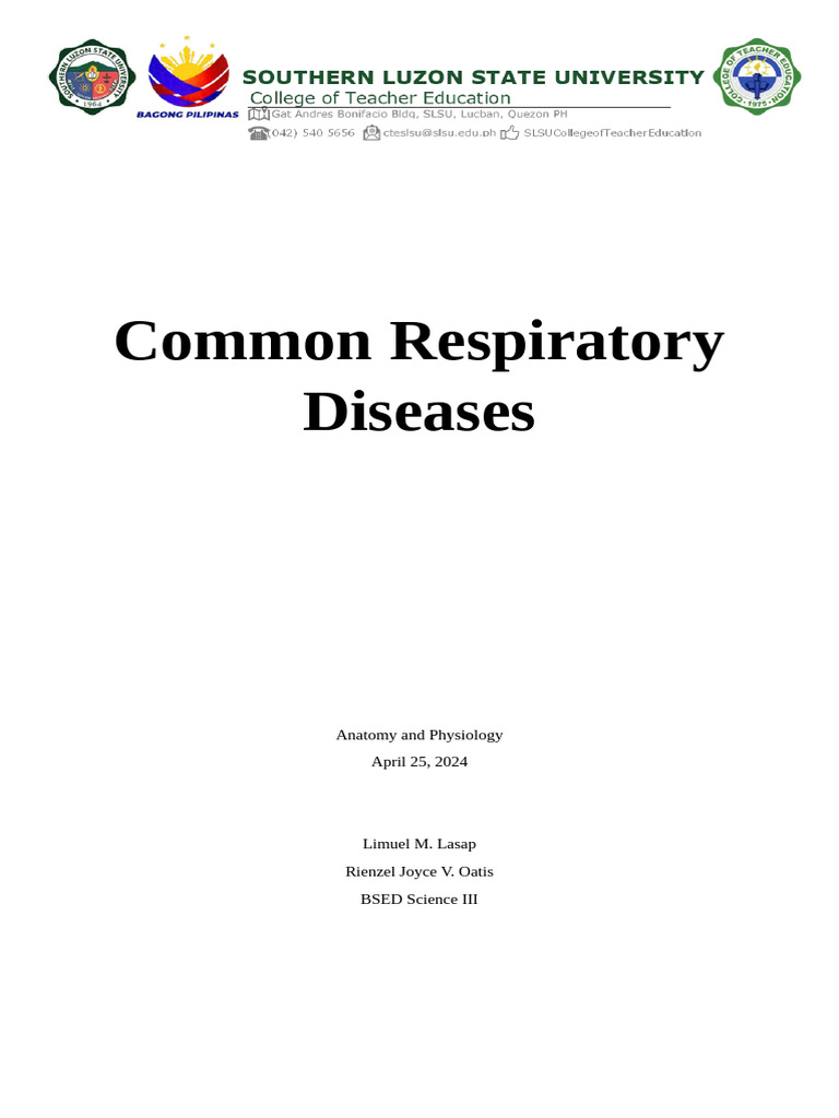 Overview of Common Respiratory Diseases | PDF | Chronic Obstructive ...