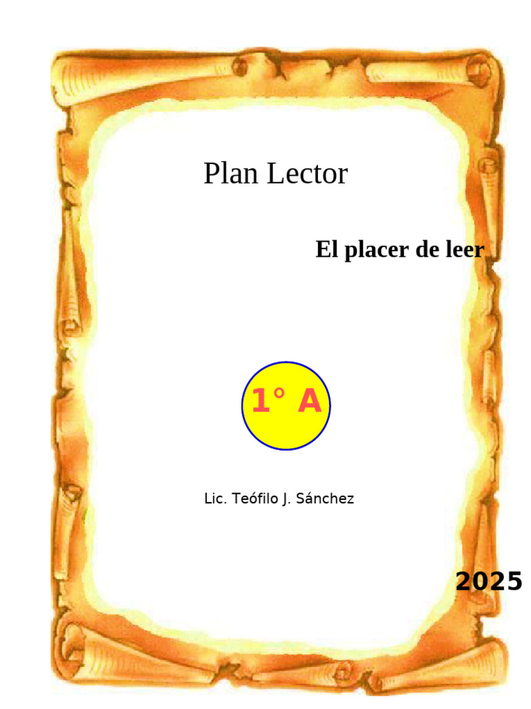 Plan Lector para Primer Grado 2025 | PDF | Maestros | Salón de clases