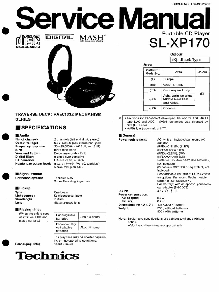 Panasonic sl-xp170 PDF | PDF