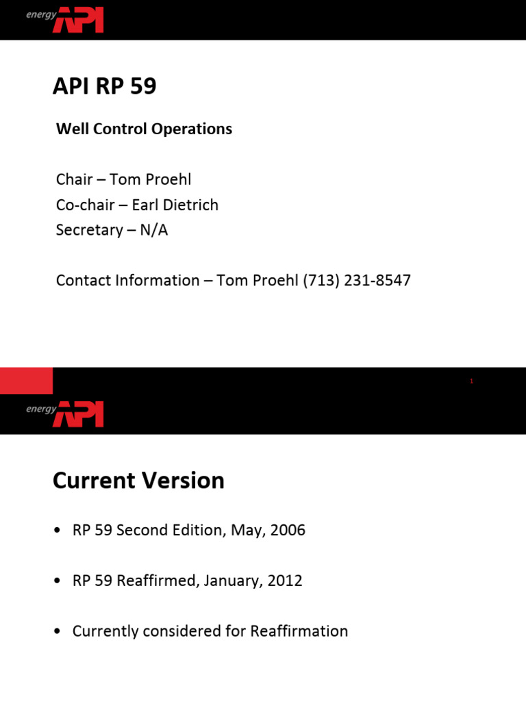 API RP 59 Well Control Overview | PDF